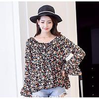 womens going out party sexy vintage blouse solid geometric round neck  ...