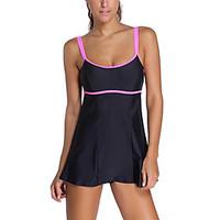 womens straped tankini solid sport spandex pink black royal blue