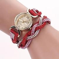 womens ellipse diamond dial two tone rhinestone band quartz analog fas ...