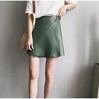 womens going out above knee skirts a line solid summer