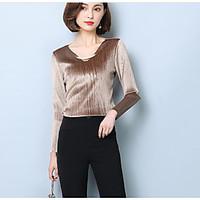 womens going out party sexy cute blouse solid v neck long sleeve other ...