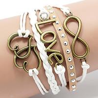 womens rivet leather bracelet basic love heart fashion handmade leathe ...