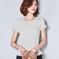 womens casualdaily simple shirt print round neck short sleeve cotton