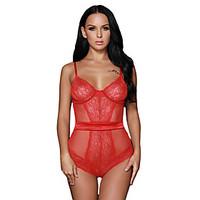 Women\'s Underwire Cups Floral Lace Fishnet Teddy