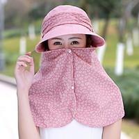 Women \'s Summer Mountain Climbing Anti-UV Outdoor Travel Shade Sun Cover Face Flower Printing Visor Cap