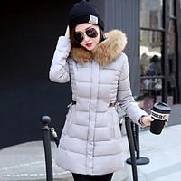 womens solid blue pink red black gray padded coat street chic hooded l ...