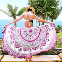 Women\'s Round Cover-Up, Tassels / Floral Cotton / Polyester White / Pink / Purple / Orange / Dark Blue