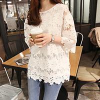 womens lace maternity round neck lace t shirt rayon sleeve