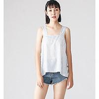 Women\'s Casual/Daily Simple Tank Top, Striped Strap Sleeveless Polyester