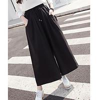 womens mid rise micro elastic chinos pants cute wide leg solid