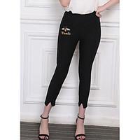 womens mid rise micro elastic skinny pants simple skinny solid