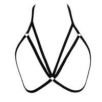 women black simple harness bra cage ultra sexy nightwear acrylic