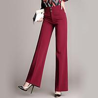 womens wide leg solid blue red business pants street chic