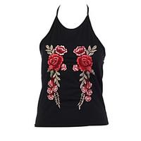 womens embroidery going out beach simple street chic blouse solid v ne ...