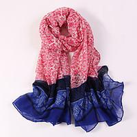 Women Western Style Cotton Polyester Scarf Vintage Party Casual Rectangle Red Black Blue Pink Gray Khaki Print