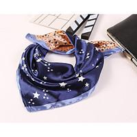 Women Nylon Silk Scarf, Cute Work Casual Square, Red Black Blue Orange, Print