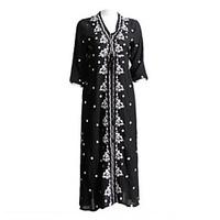 womens casualdaily simple loose dress print asymmetrical maxi length s ...