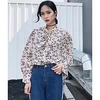 womens going out casualdaily simple spring summer blouse floral deep v ...