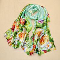 womens fashion silk polyester cute print oil painting flowers spring s ...