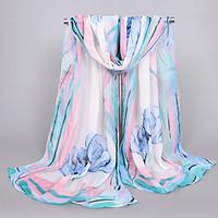 Women\'s Fashion Chiffon Cute Print Flower Spring Summer Scarfs 16050CM