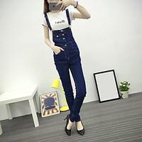 womens high rise micro elastic jeans overalls pants straight solid