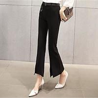 womens high rise micro elastic chinos pants sexy bootcut solid