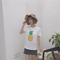 womens casualdaily simple t shirt print round neck short sleeve cotton