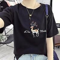 womens casualdaily simple summer t shirt solid round neck short sleeve ...