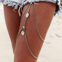 Women\'s Body Jewelry Leg Chain Body Chain Tassel Sexy European Fashion Multi Layer Bikini Alloy Jewelry Jewelry ForDaily Casual Christmas