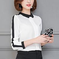 womens fashion work casualdaily chiffon long sleeve shirt