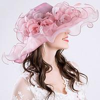 Womens Fashion Handmade Artificial Flower Mesh Floral Summer Or Spring Simple Sun Heart Print Bucket Hats Caps