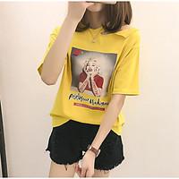 womens casualdaily simple summer t shirt letter round neck short sleev ...