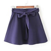 Women\'s Casual/Daily Mini Skirts Slim Solid Summer