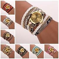 womens leopard grain woven luxury brand strap watch quartz wristwatch  ...