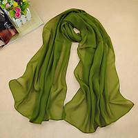 Women\'s Chiffon Solid Color Scarf, Army Green/Purple/Green/Red/Royal Blue/Yellow/Navy Blue