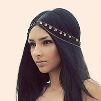 Women Alloy Sequins Tassel Chain Headdress Hair Band Hair Accessories