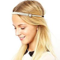 Women Fashion Pearl Flower Elastic Headband Hair Bands Hair Accessories