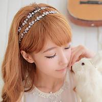 Women Zircon Flower Crystal Leaf Hair Band Hair Rope Hair Accessories