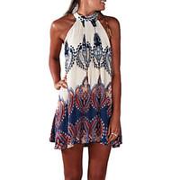 Women\'s Off The Shoulder/Lace Sexy Beach Casual Party Print Mini Dress
