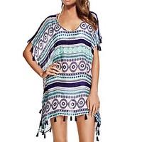 womens bandeau cover up tassels boho polyester purple