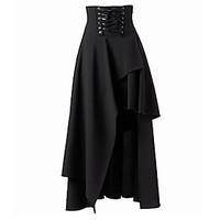 womens asymmetrical solid black skirts sexystreet chic asymmetrical