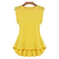 womens casualdaily simple street chic summer blouse solid round neck s ...