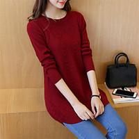 womens casualdaily simple regular pullover solid pink red black gray p ...