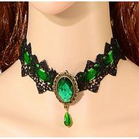Women\'s Choker Necklaces Gemstone Alloy Fashion Green Royal Blue Jewelry Special Occasion Birthday Gift