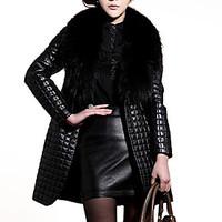 womens plus size going out vintage punk gothic fur coat solid v neck l ...