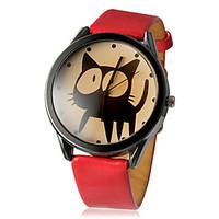 Women\'s Watch Fashion Cat Pattern Cool Watches Unique Watches Strap Watch