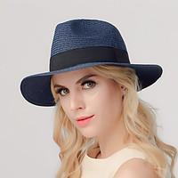 women summer foldable bow breathable outdoor beach straw flat top hat