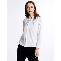 womens work simple spring blouse solid v neck long sleeve polyester me ...