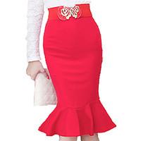 Women\'s Ruffle Korean Style Falbala Fishtail Skirts Package Bodycon High Waist