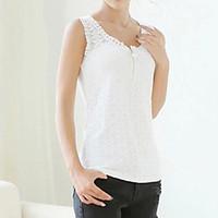 womens lace casualdaily sexy all seasons tanks jacquard round neck sle ...